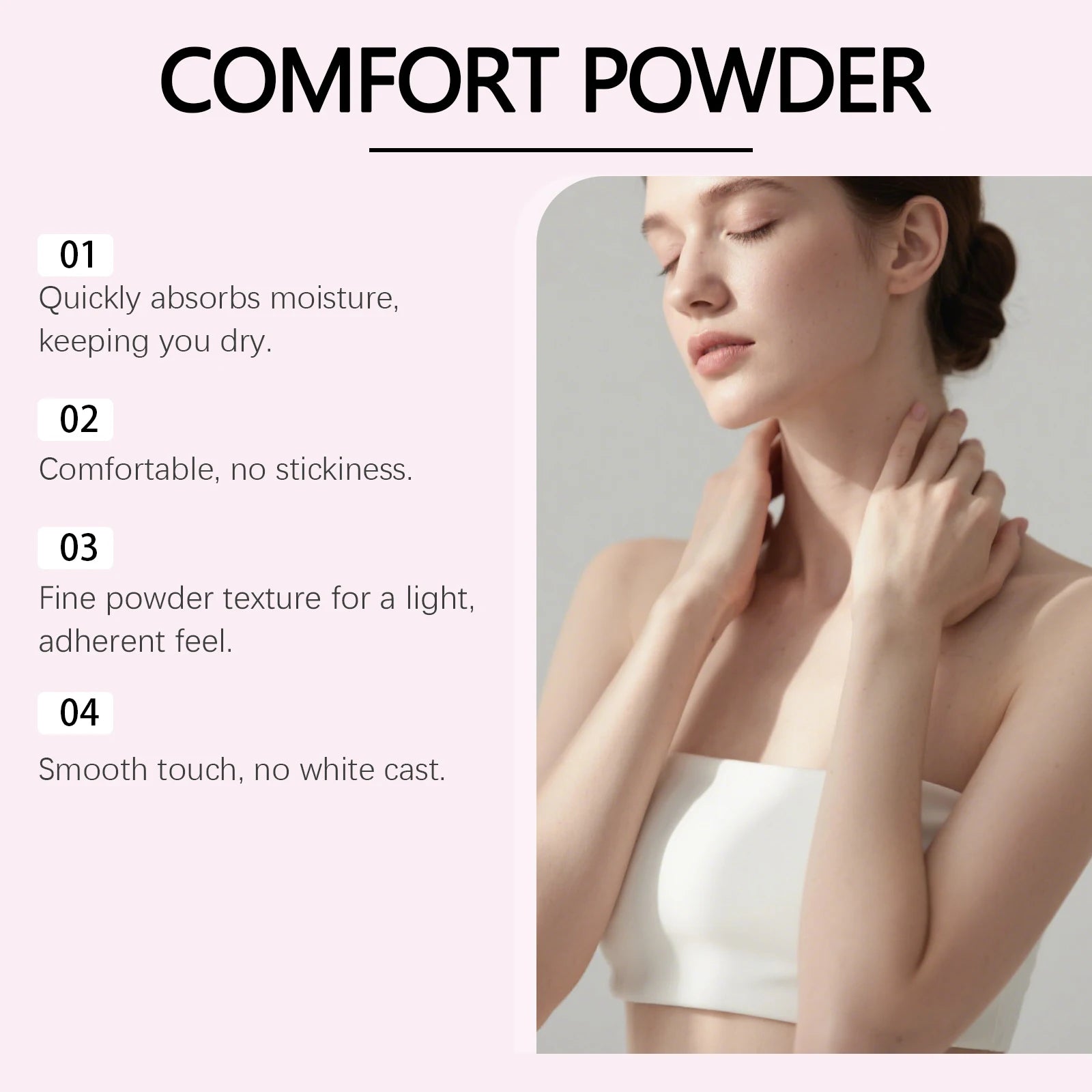 Talc-Free Comfort Powder All Over Body Powder Moisture Absorbing & Friction Reducing Keeps Skin Smooth & Fresh Body Powder Oasis Select