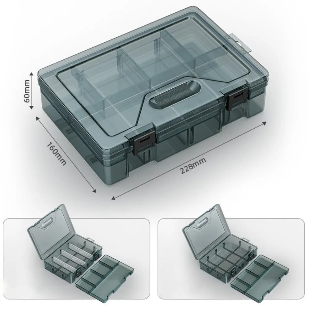 Transparent Plastic Parts Box with Removable Dividers