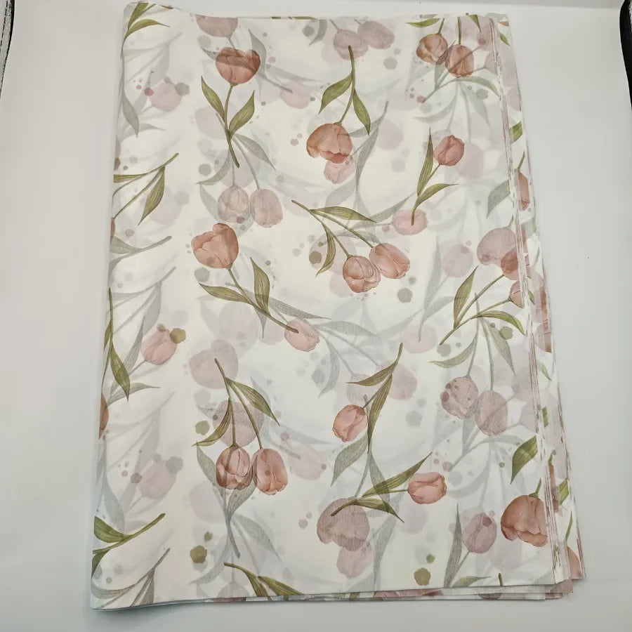 Tulip Floral Printed Wrapping Sheet Delicate Decorative Paper For Gift Packing Holiday Surprise Arrangement And Handmade Styling Oasis Select 10 Sheets
