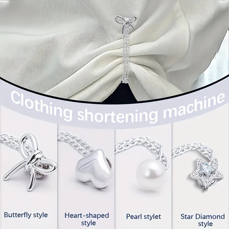 Women'S Adjustable Clothes Clips with Butterfly Decorations - Instant Sleeve Shortening, Suitable for Shirts, Dresses, Pants Oasis Select