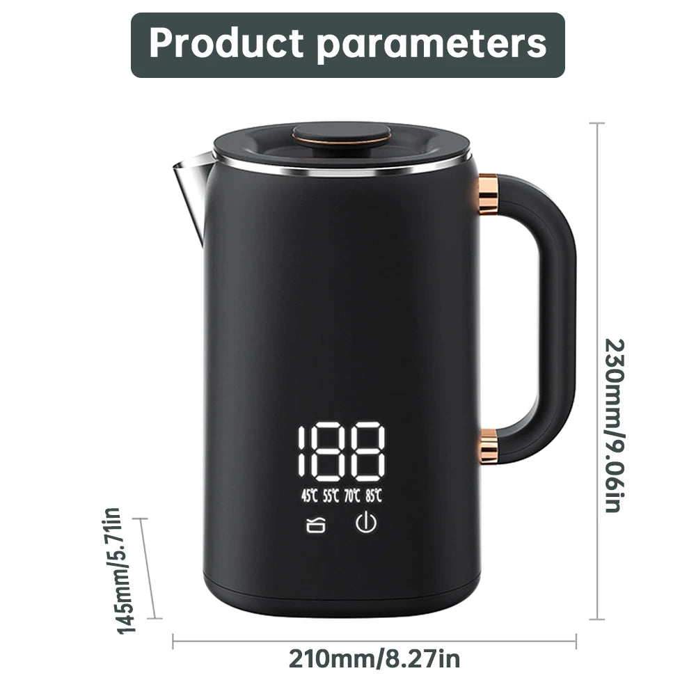 Electric Water Boiler Kettle for Tea Coffee 5 Levels Temperature Control Auto Shut Off Double Layer Insulated Hot Water Kettle Oasis Select