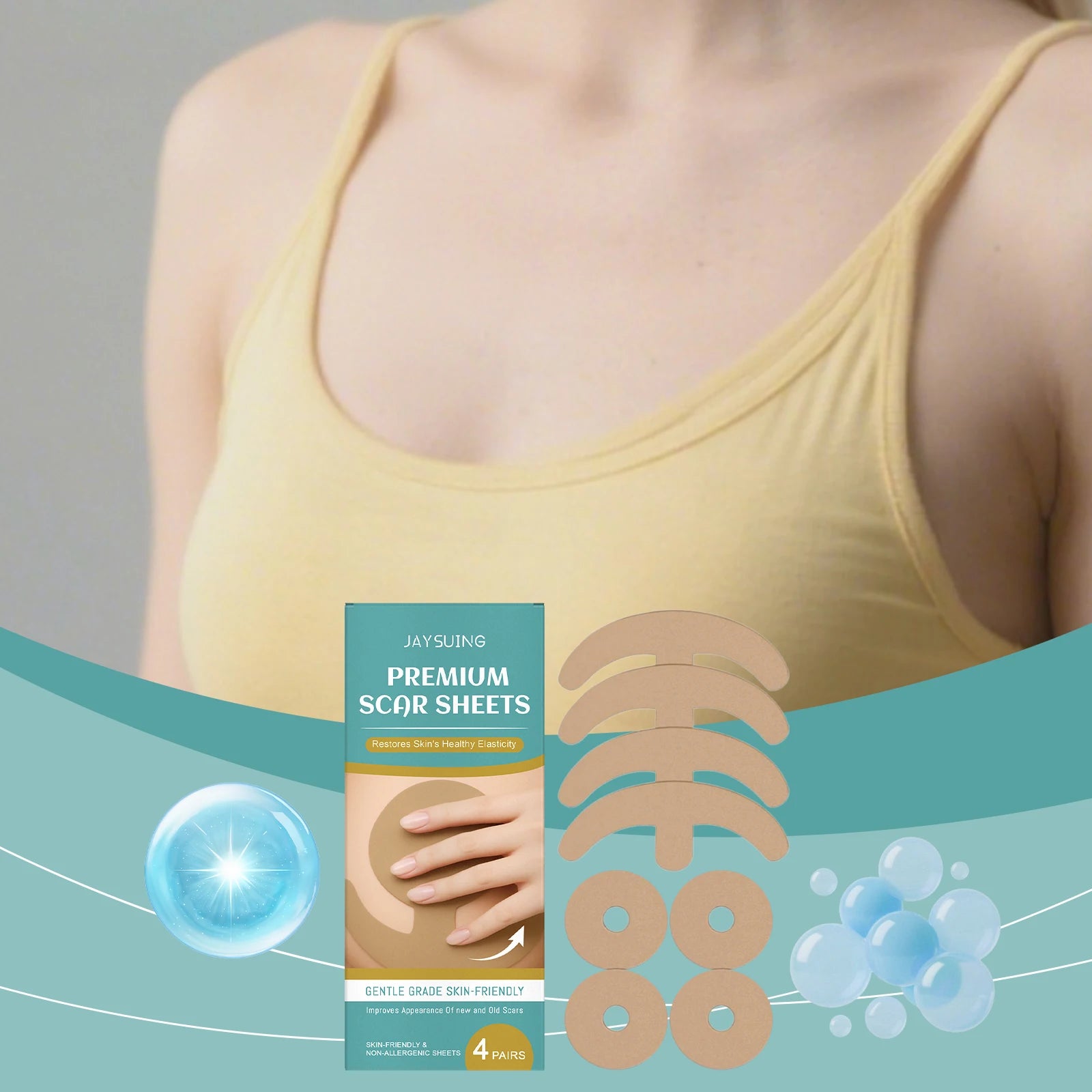 Chest Care Patch Moisturize Increase Skin Elasticity Reduce Scars Repair Skin Barrier Hyaluronic Acid Pulling Shaping Stickers Oasis Select