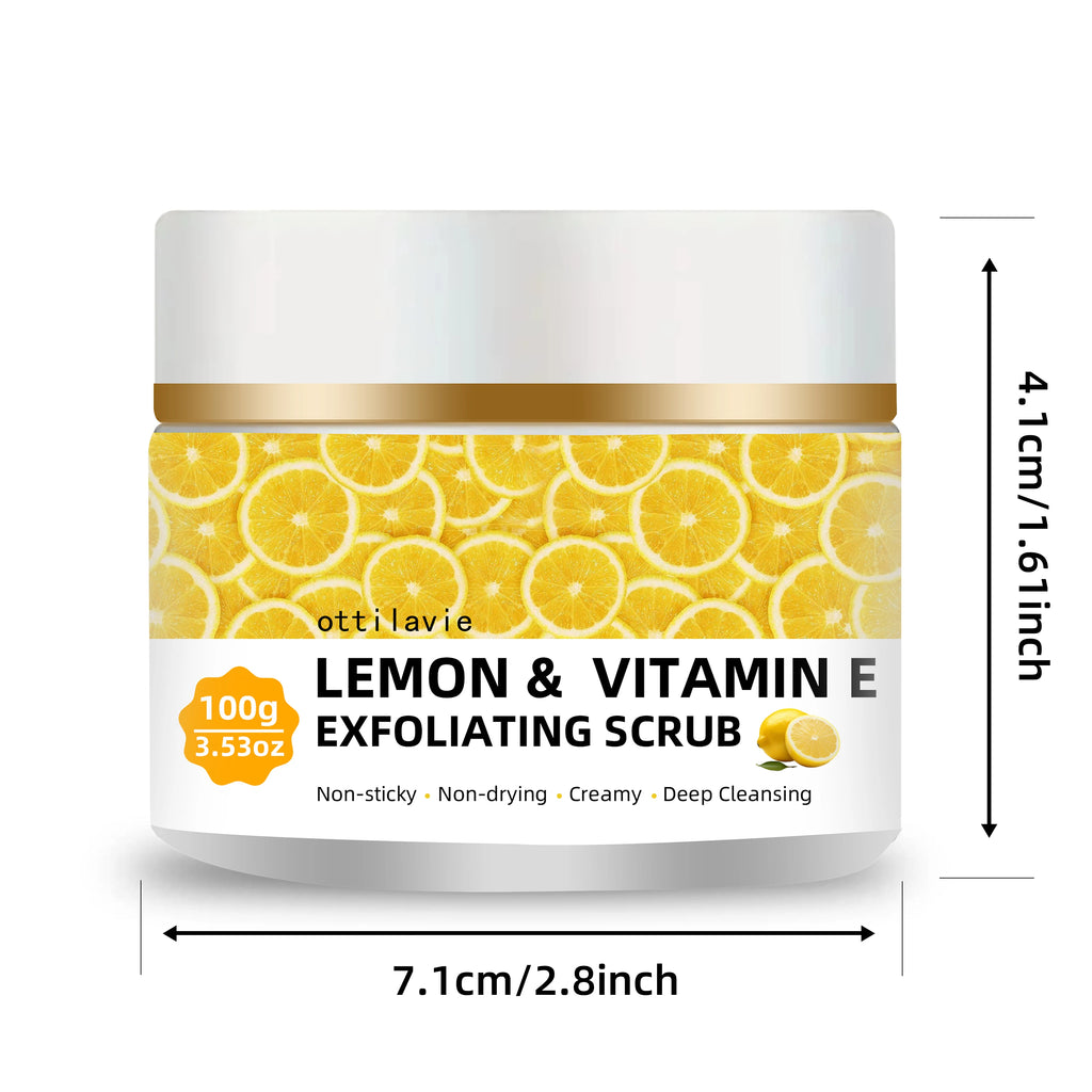 Ottilavie Lemon Vitamin E Scrub | Face & Body Exfoliator Exfoliating Face Scrub Oasis Select