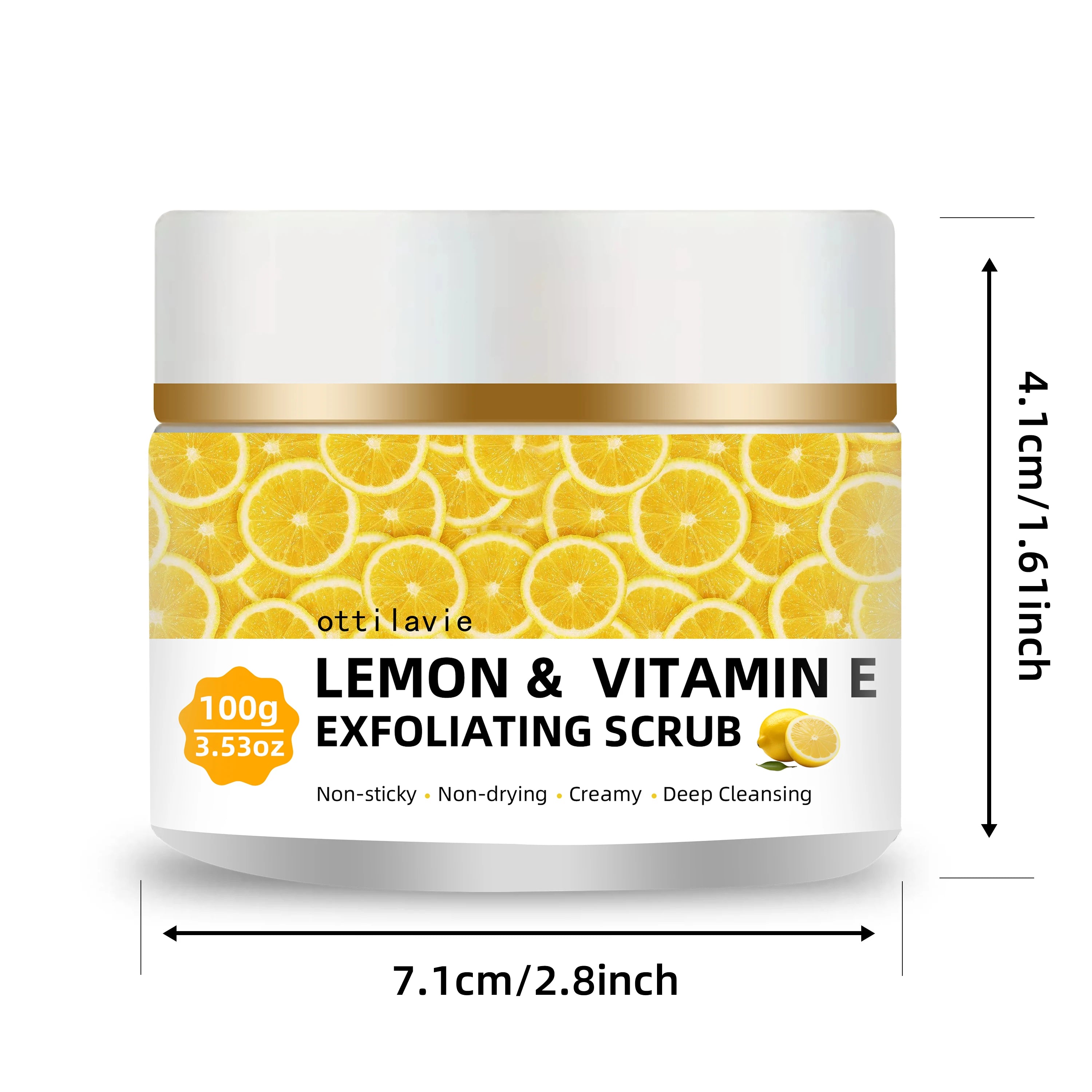 Ottilavie Lemon Vitamin E Scrub | Face & Body Exfoliator Exfoliating Face Scrub Oasis Select