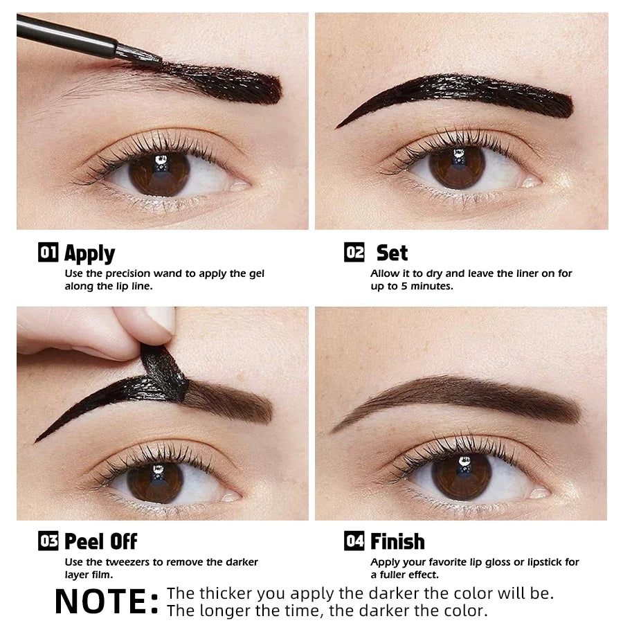 KAFURUX 5-Color Peel-Off Eyebrow Dye Cream – Waterproof Brow Gel