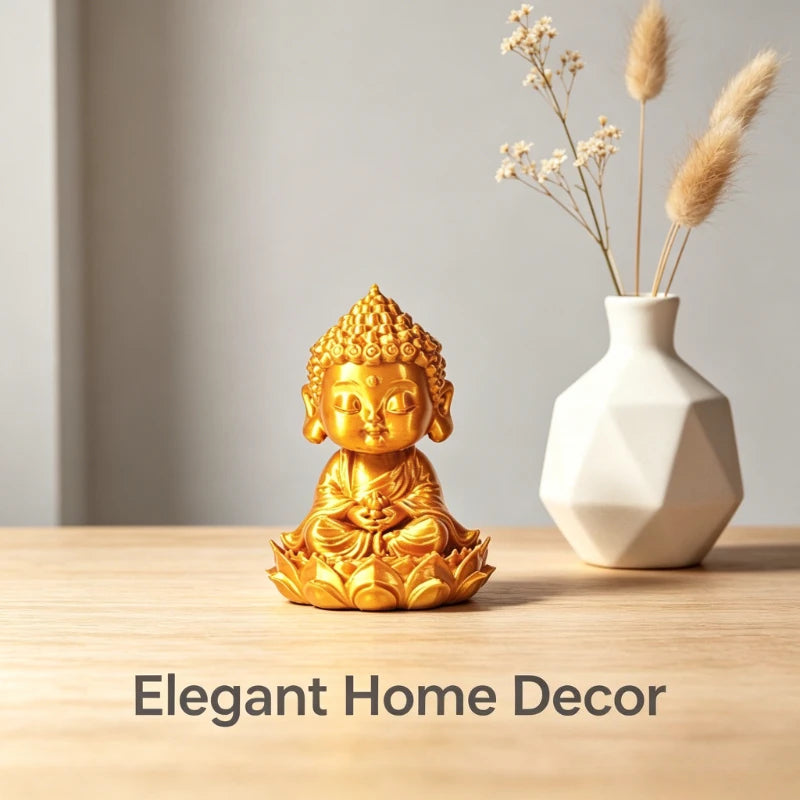 Retro Miniature Meditation Buddha Figurines Zen Style Statues Meditating Buddha Ornaments for Home Tea Room and Meditation Decor Oasis Select