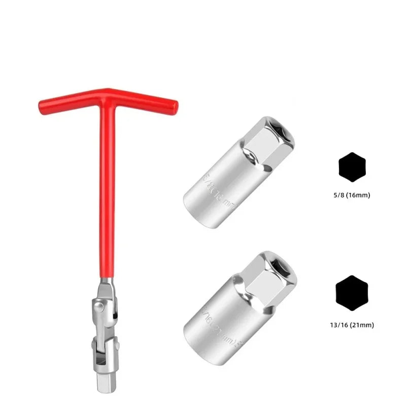 1Pcs 3 in 1 Car Motorcycle Repairing Tool Car Tool Kit Spark Plug Removal Tool Socket Wrench 16Mm /18Mm/21Mmt-Handle Wrench Oasis Select