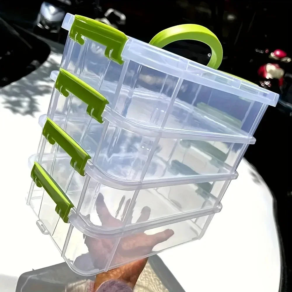 Building Blocks Storage Box Transparent Visibility Tool Classification Boxes Moisture-Proof Grid Drawer Stackable Storage Casket Oasis Select