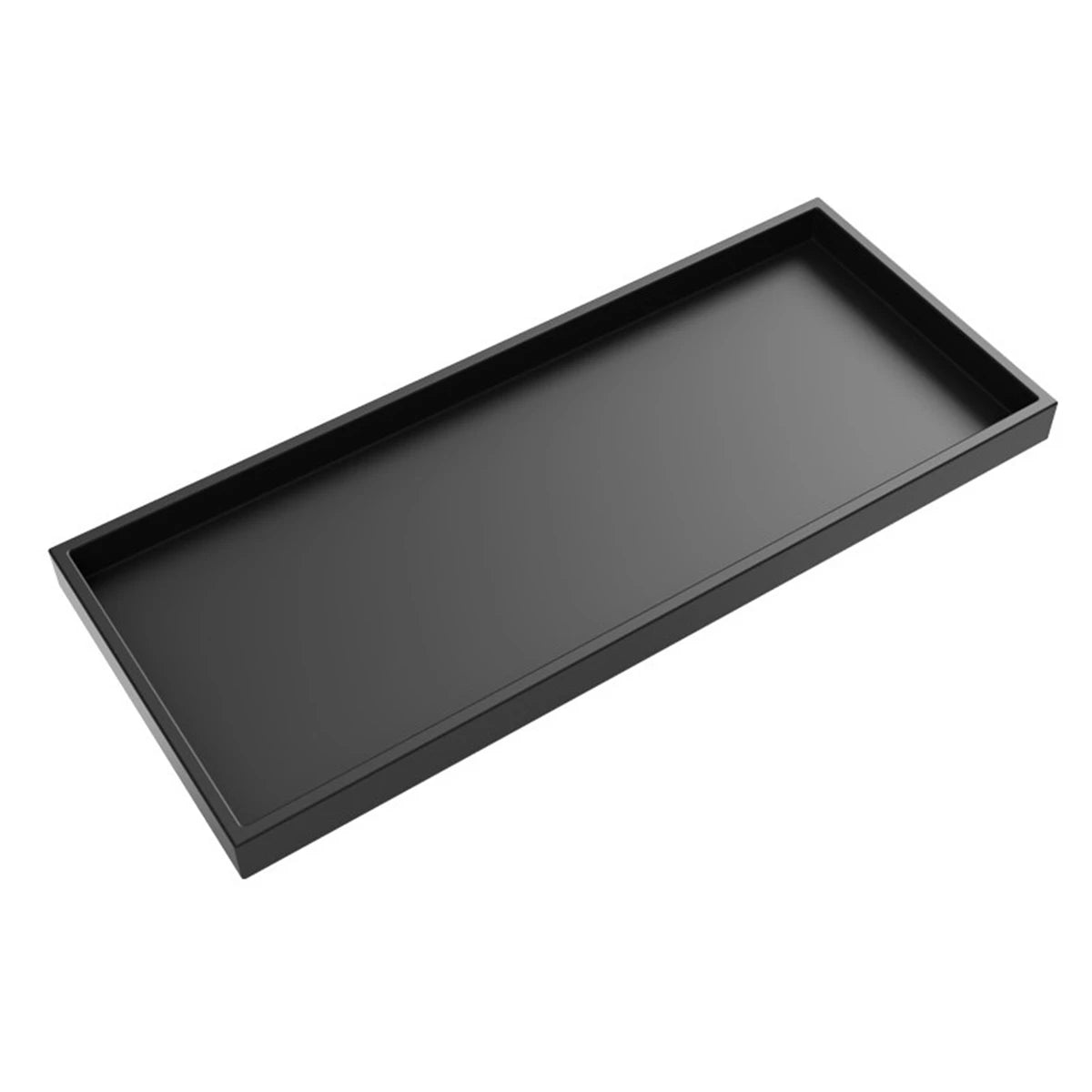 Bathroom Counter Tray Silicone Bathroom Vanity Tray Soap Dispenser Tray Countertop Storage For Dressing Tables Oasis Select Black 30x12.5cm