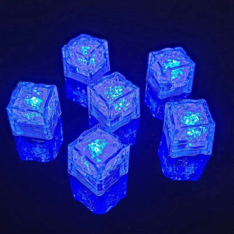 LED Glow Ice Cubes 12–48pcs | Flashing Light-Up Party Decor