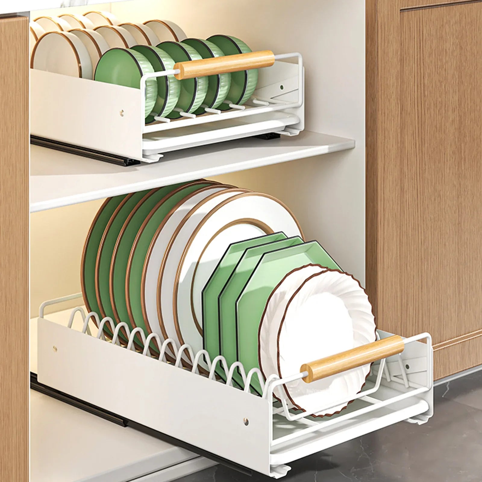 Kitchen Storage Rack Dish Rack Drain Rack Cupboard Pull Dishes Dish Rack Cupboard Shelf Pull Basket Oasis Select