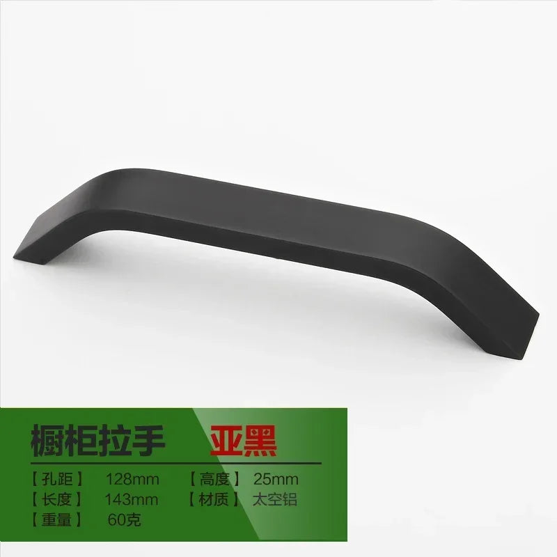 Kitchen Cabinet Knobs and Handles Black Thicken Aluminum Furniture Handle for Cabinet Drawer Pulls Hardware 128mm Oasis Select black 128mm