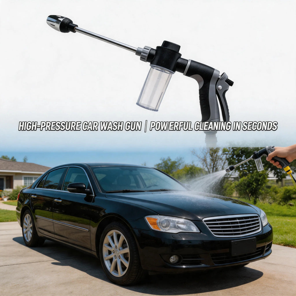 Powerful Jet Spray High Pressure Car Wash Spray Gun with Soap Dispenser Long Rod Garden Hose Nozzle for Plant Watering Lawn Care Oasis Select