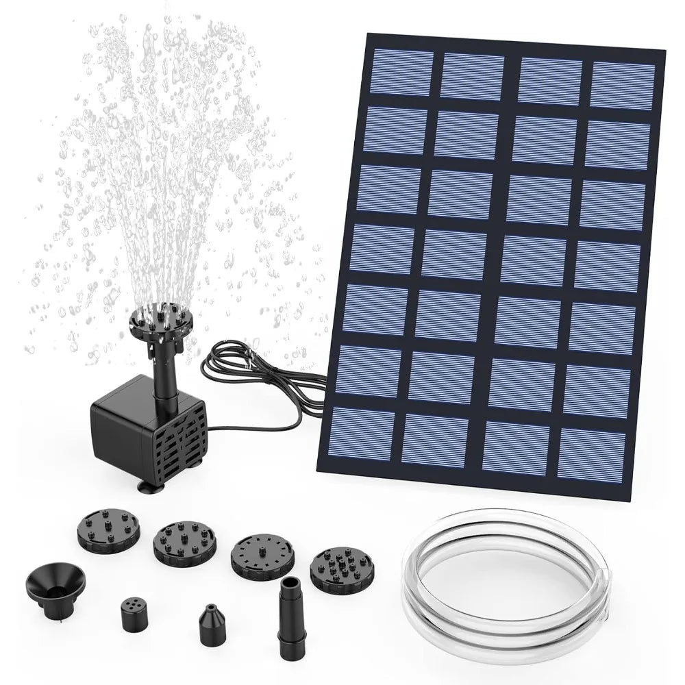 2.5W Solar Water Pump,with 6 Nozzles 1.2M Water Pipe,DIY Water Feature Garden Pond Bird Bath,Ideal Outdoor Fountain/Decoration Oasis Select 2.5W