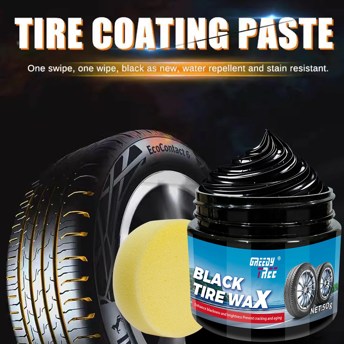 Black Tire Wax – Water-Resistant Wheel Shine & Protectant