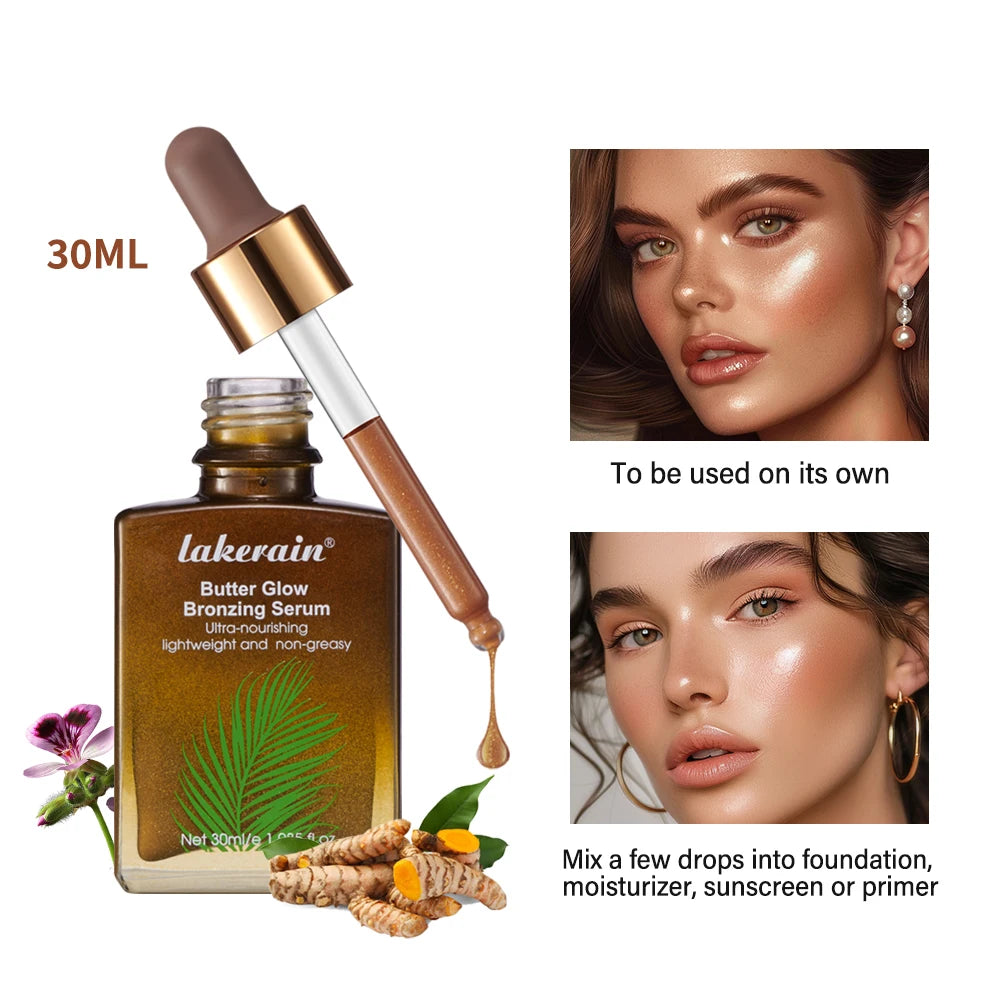 Butter Glow Bronzing Serum Innovative Nourishing Skincare Bronzing Drops for Radiant Natural Sunkissed Complexion Sunkissed Glow Oasis Select