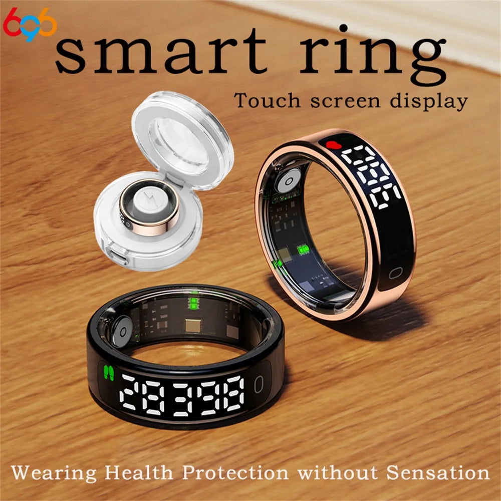 2026 Smart Ring With Display Screen Touch Screen Heart Rate Sleep Gesture Control Remote Photo Capture Sports Blue Tooth Ring Oasis Select