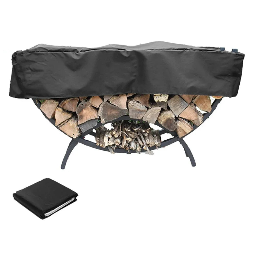 Curved Firewood Rack Cover Is Made From Heavy-duty 210D Oxford Fabric, Guarantee Your Firewood Remains Dry Oasis Select black China Mainland