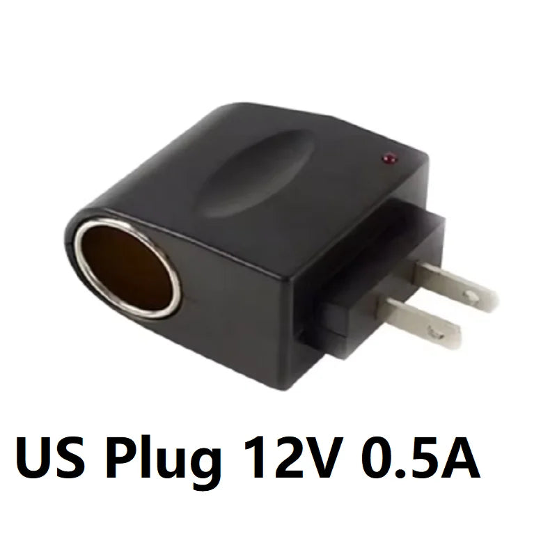  220V AC to 12V DC Car Charger Transformer EU US AU UK Plug Portable Car Cigarette Lighter Socket Adapter Converter Parts Oasis Select US Plug 12V 0.5A