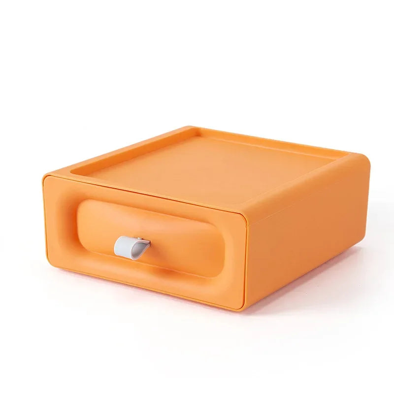 Drawer Style Desktop Storage Box, Storage Box, Multifunctional Office Desk Storage Box, Organizing and Accommodation Storage Box Oasis Select Orange