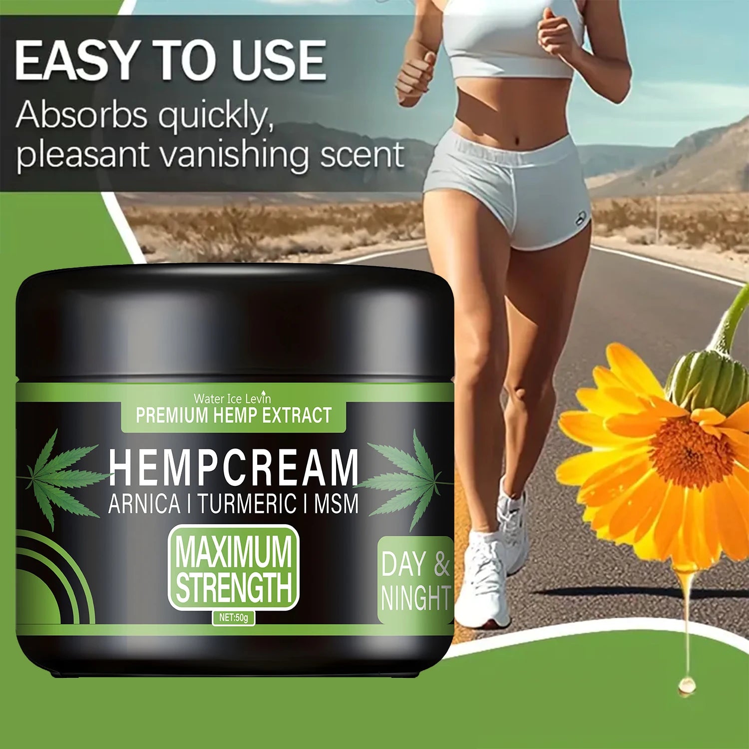 Premium Hemp Extract Cream with Arnica, Turmeric & MSM for Soothing Skin Relief, Nourishing & Moisturizing. Oasis Select