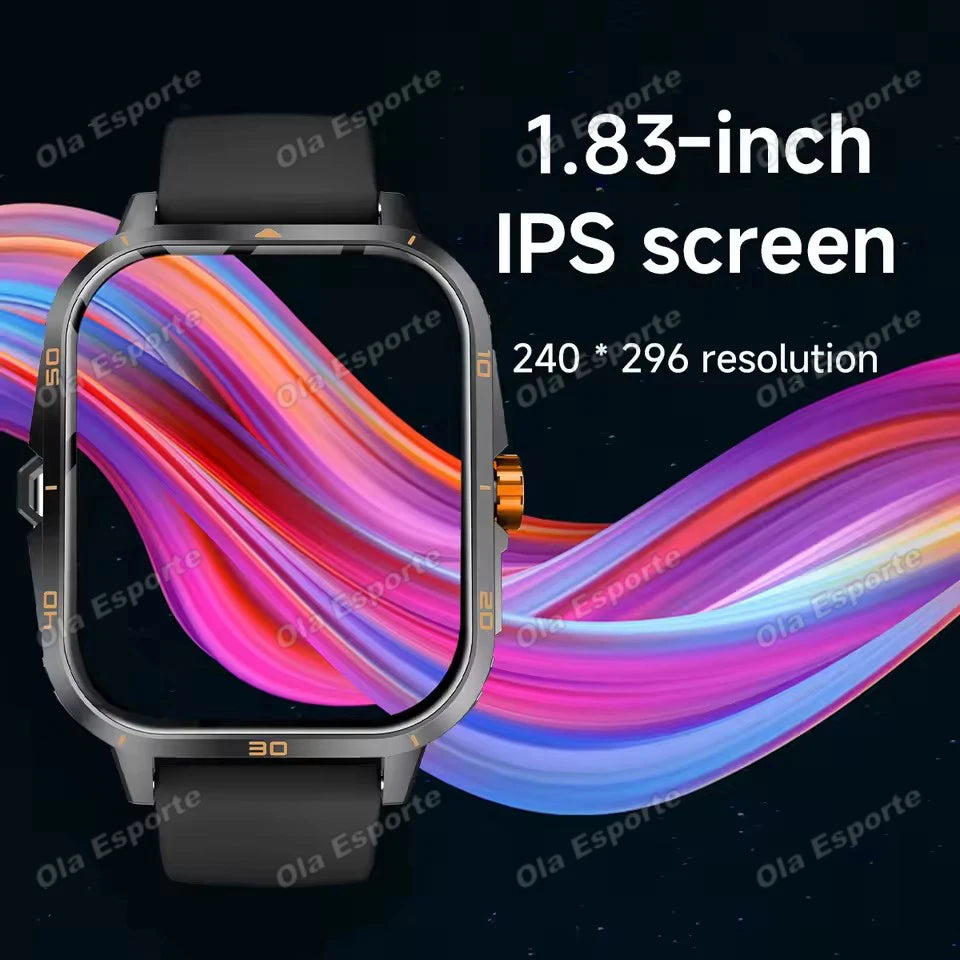 HW12 Military Sports Smartwatch – Bluetooth Call & Flashlight