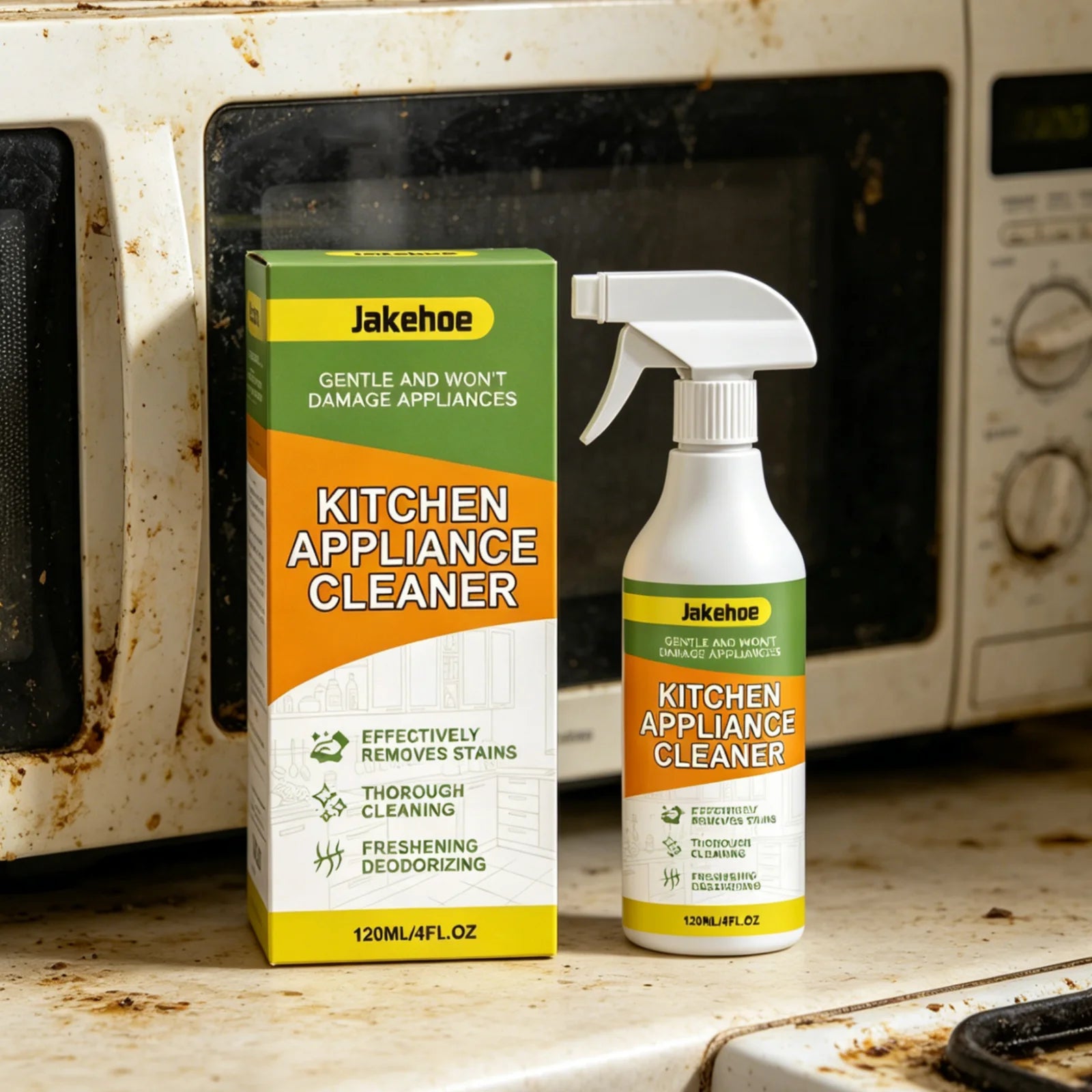 Jakehoe Kitchen Appliance Cleaner Powerful Grease Remover Deodorizing No Residue Mild Formula Kitchen Grease Cleaner Spray 120ml Oasis Select