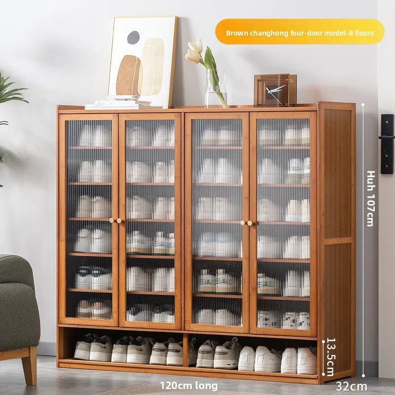 Household door shoe rack simple indoor rental house storage artifact economical multi-layer dust shoe cabinet new Oasis Select Four doors and 8th
