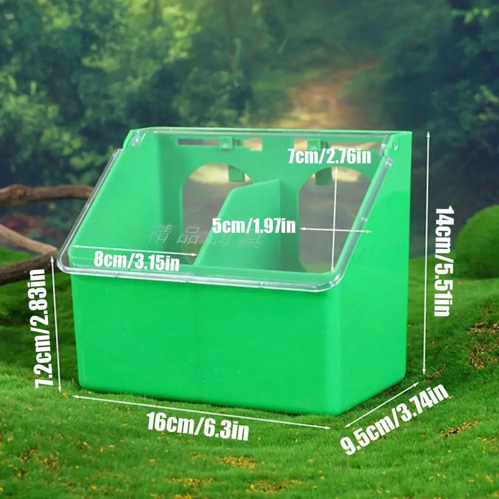 Birds Feeder Hanging Cage Box Automatic Feeder Large Capacity Food Trough Food Storage Case Birds Bird Feeding Supplies Oasis Select Green