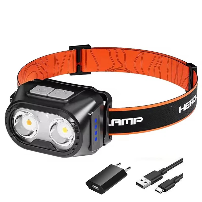 Smart Motion Sensor LED Headlamp USB Rechargeable Headlight Super Bright Waterproof Head Lamp Induction Head Flashlight Oasis Select package B