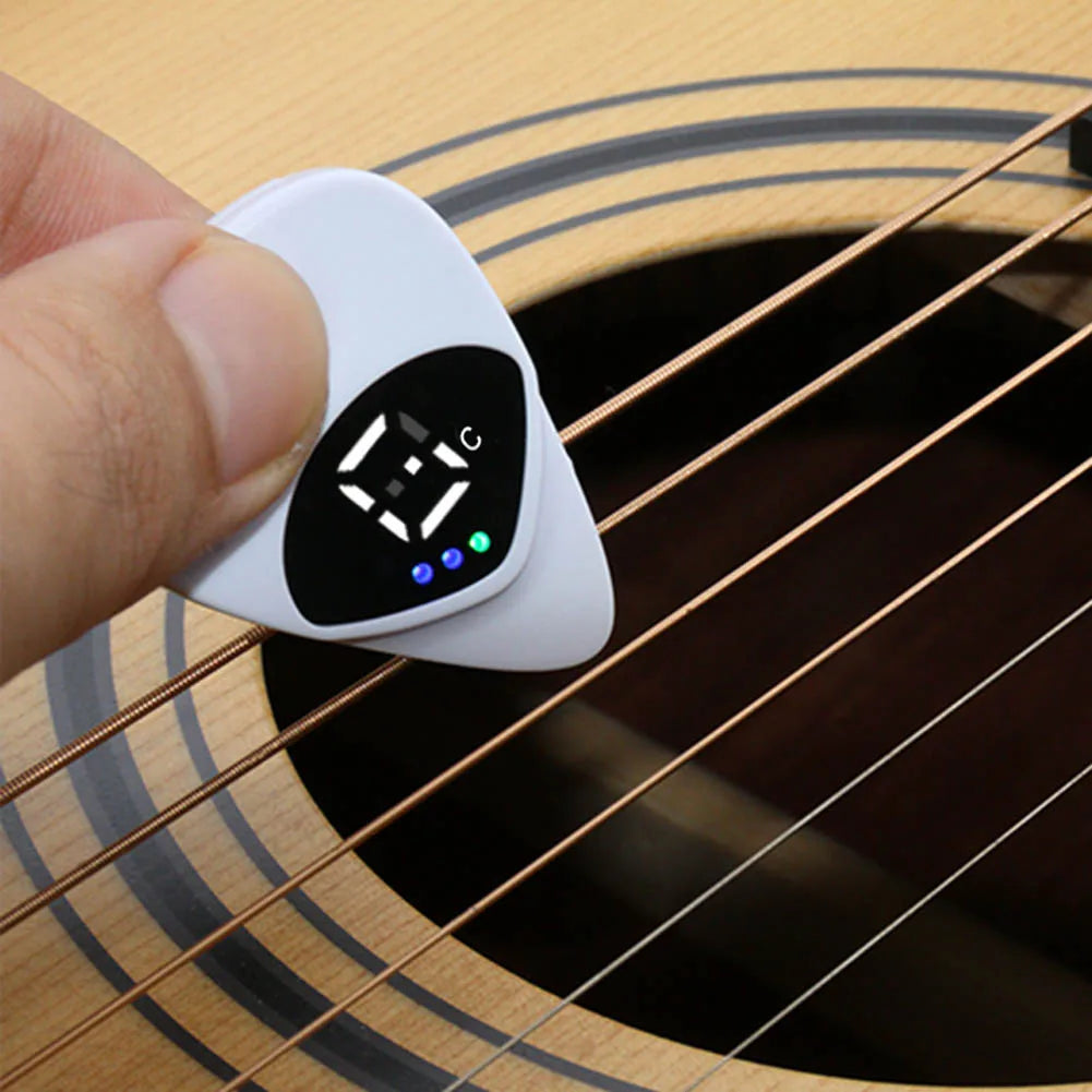2-in-1 Guitar Picks Tuner Tunning Guitar Tuners Pick For Acoustic Electric Guitar Bass Mandolin Without Battery Guitar Parts Oasis Select