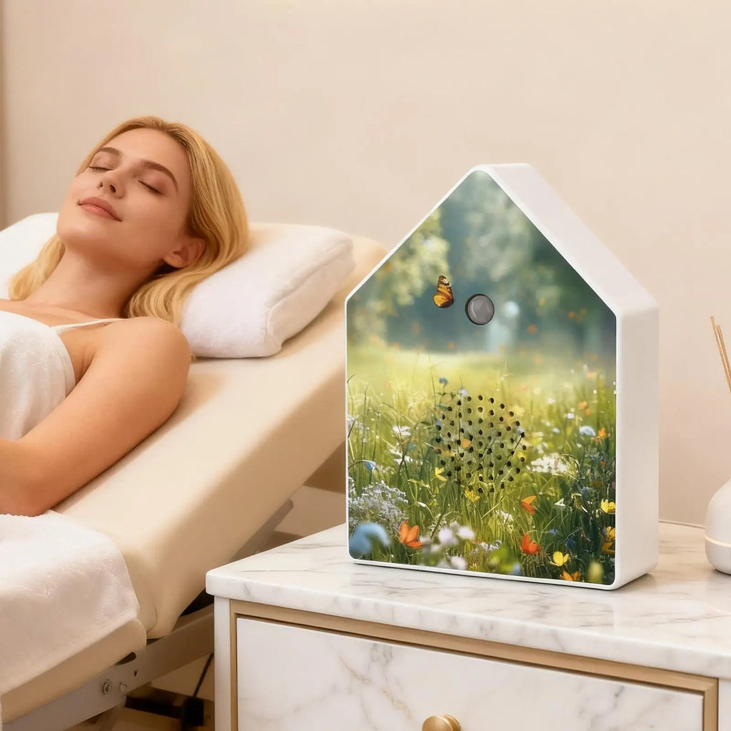 Singing Bird Box White Noise Music Device with Timer Bird Chirping Box with Motion Sensor for Home Garden Bedroom Bathroom Yoga Oasis Select