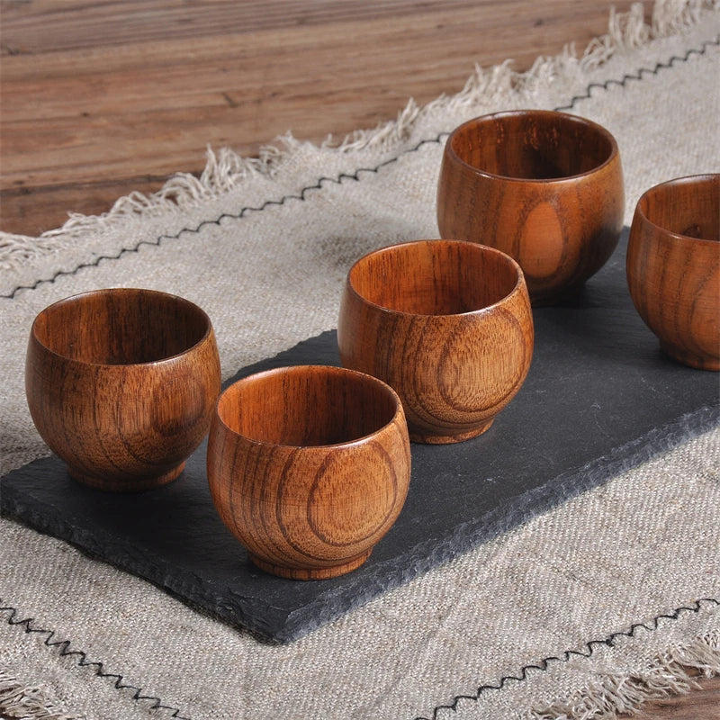Wooden Big Belly Cups Handmade Natural Spruce Wood Cups Beer Tea Coffee Milk Water Cup Kitchen Bar Drinkware for Kitchen Oasis Select