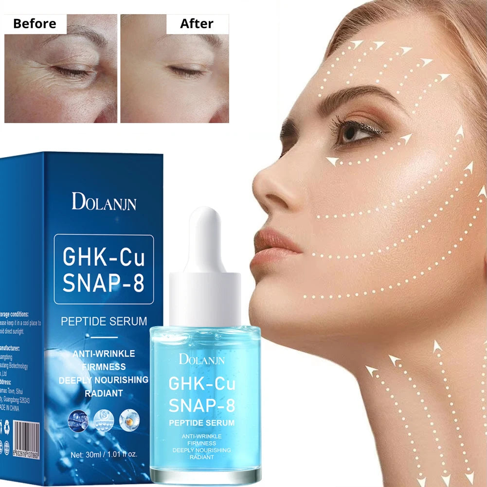 GHK-Cu Copper Peptides Facial Serum SNAP-8 Faded Fine Lines Wrinkles Firming Deep Moisturizing Hydration Collagen Skincare Serum Oasis Select 1pc 1