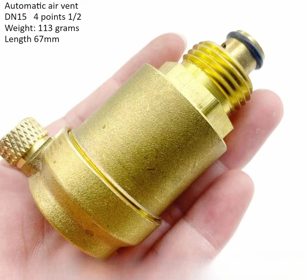 Brass Household Valve Accessories 1/2 3/4 "1-inch Solar Water Heater Automatic Exhaust Heating Exhaust Pressure Relief Valve Oasis Select DN15 4 points Exhaust valve
