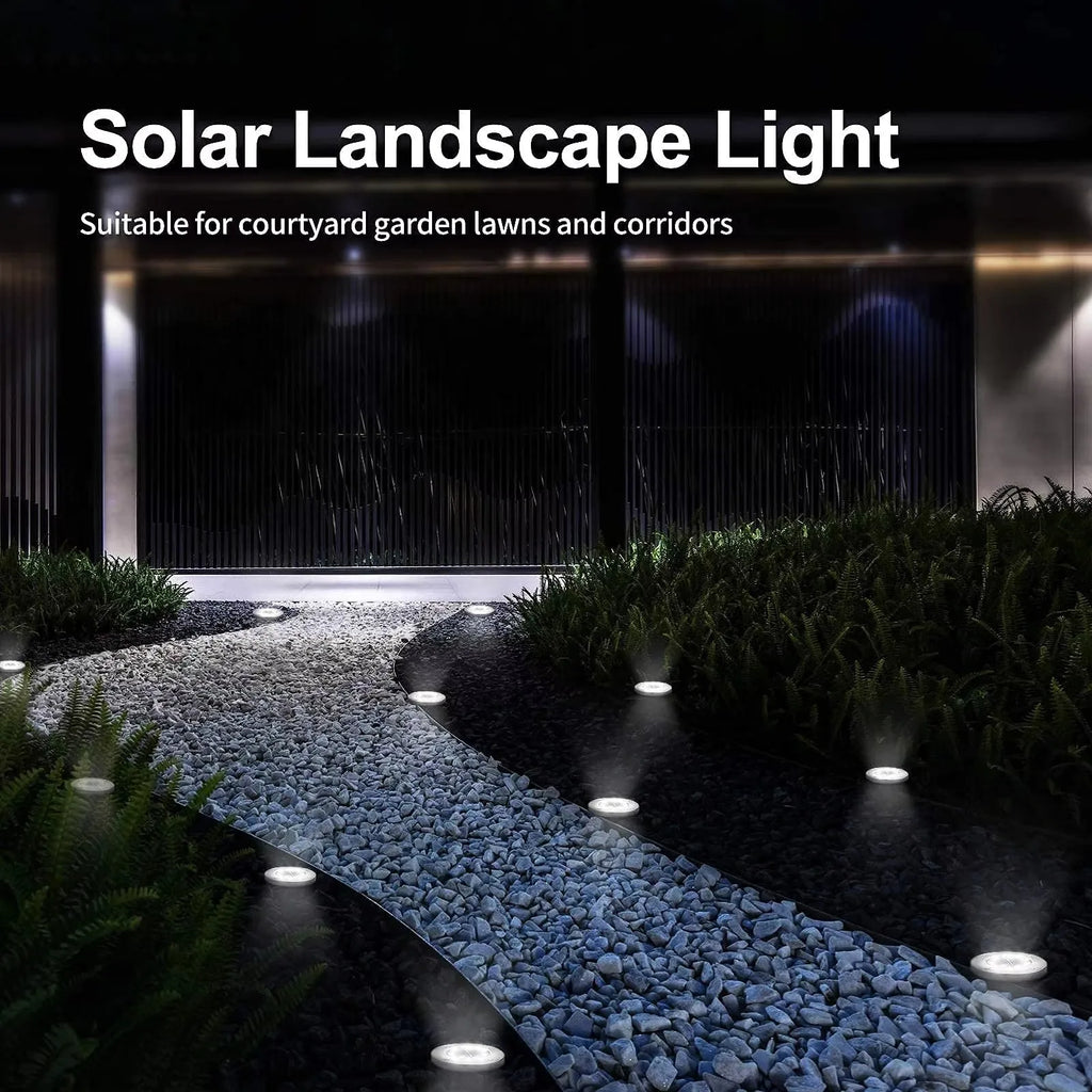 4 Pcs Solar Power Disk Light Outdoor Garden Solar Underground Light Deck Light Spotlight Buried Solar Led Lamp Oasis Select
