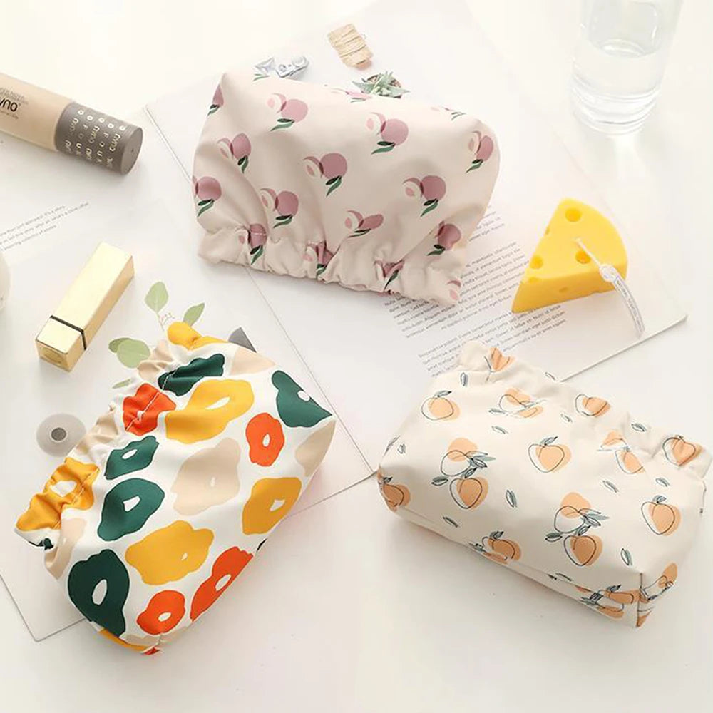 Fruit Print Mini Makeup Bag – Waterproof Portable Cosmetic Pouch