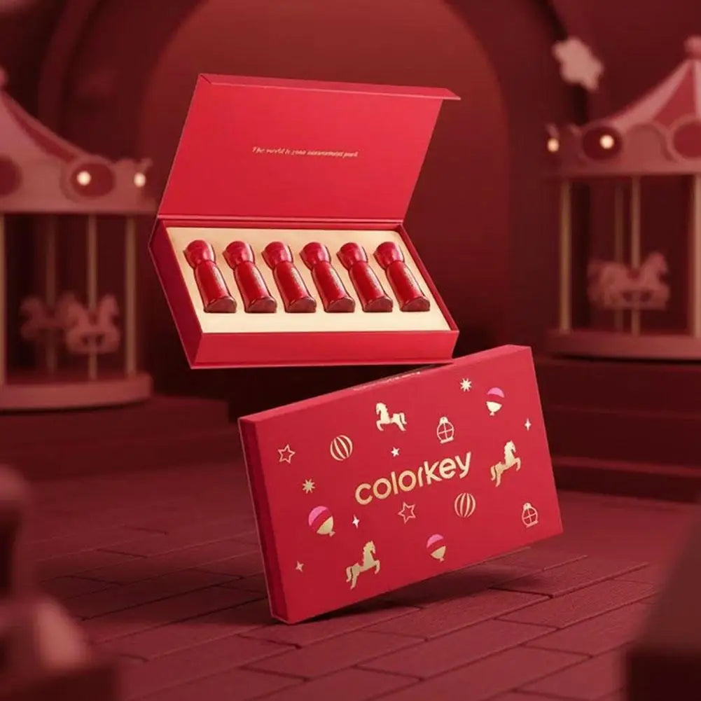 COLORKEY [Year of the Horse Limited Edition] Water Mist Lip Glaze Set Unique Gift Box Matte Velvet Lipstick Eyeshadow Makeup Oasis Select