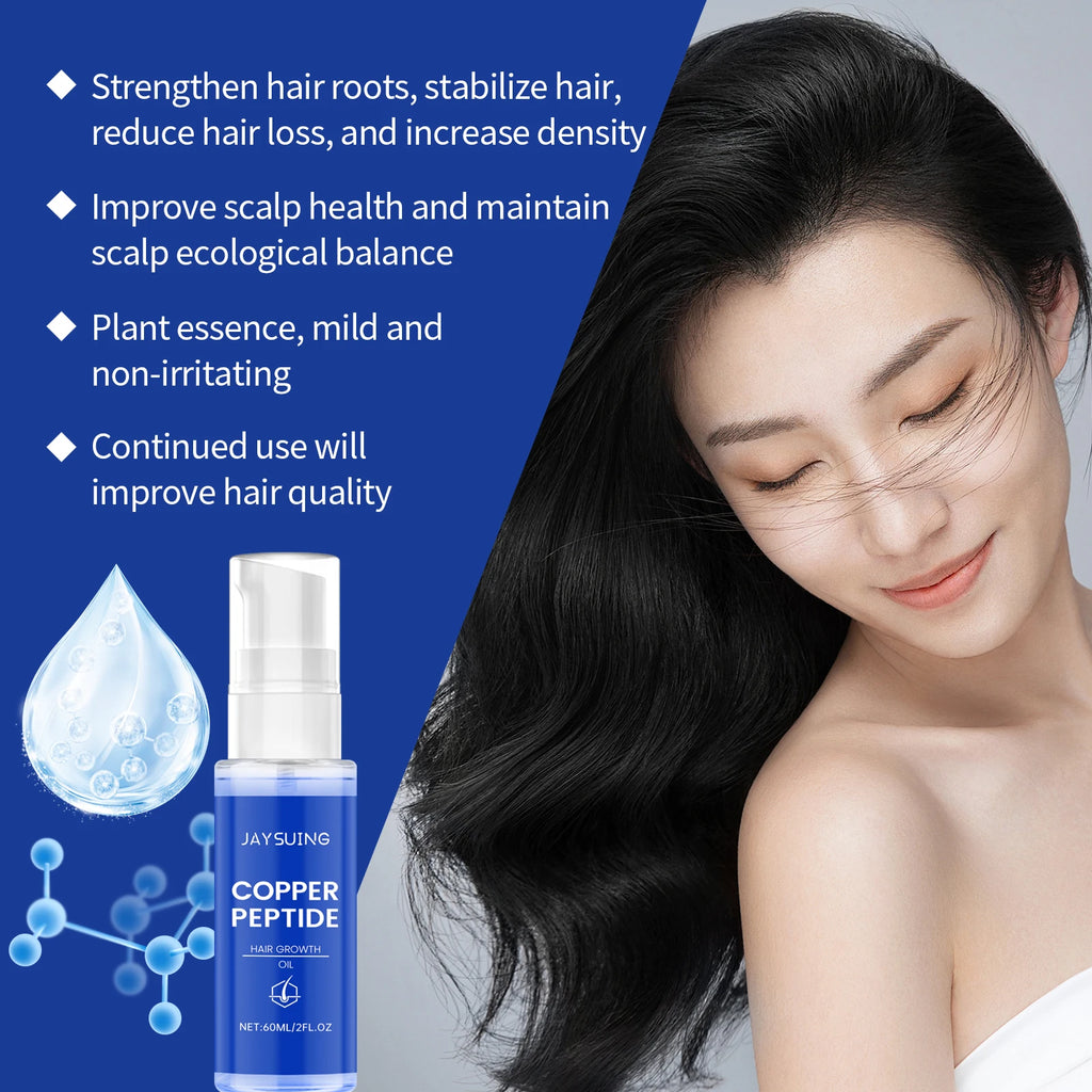 Copper Peptide Hair Growth Set – Shampoo, Serum, Spray & Oil Hair Growth Care Set Oasis Select