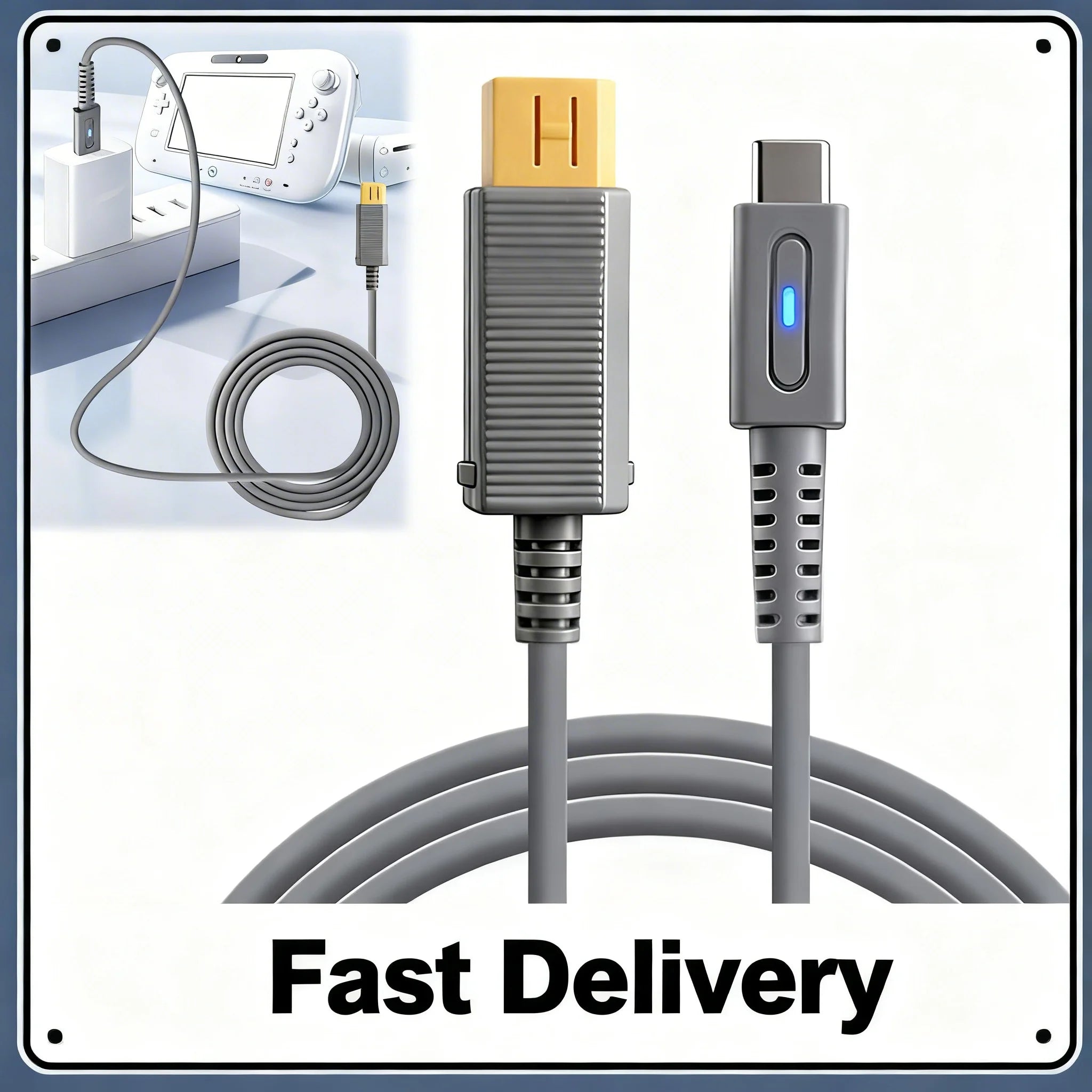 45W USB-C PD Charging Cable for Nintendo Wii U – 1.8m