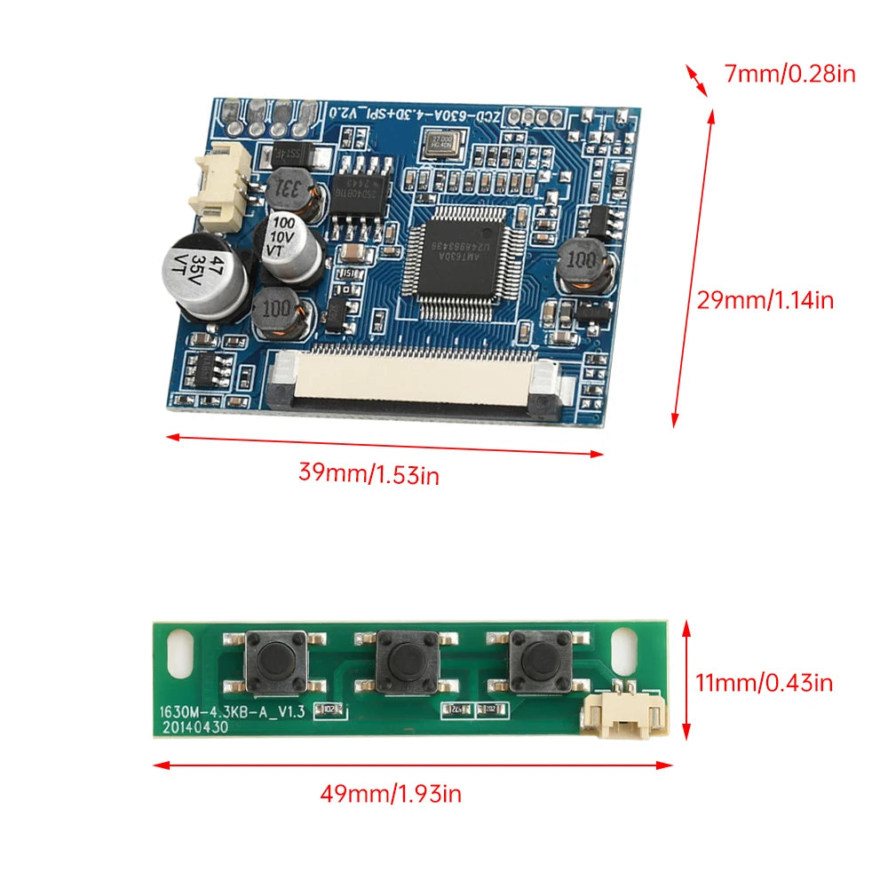 4.3/5 inch LCD Monitor Driver Board Module Monitor Motherboard for Car Audio-visual Digital Photo Frame Multifunction Ddisplay Oasis Select