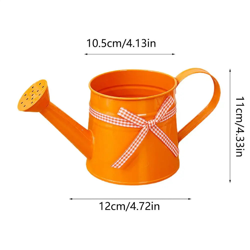 1PC Metal Watering Can Garden Flower Kettle Mini Small Water Spraying Pot Sprinkle With Large Capacity Plants Sprinkler Oasis Select Orange