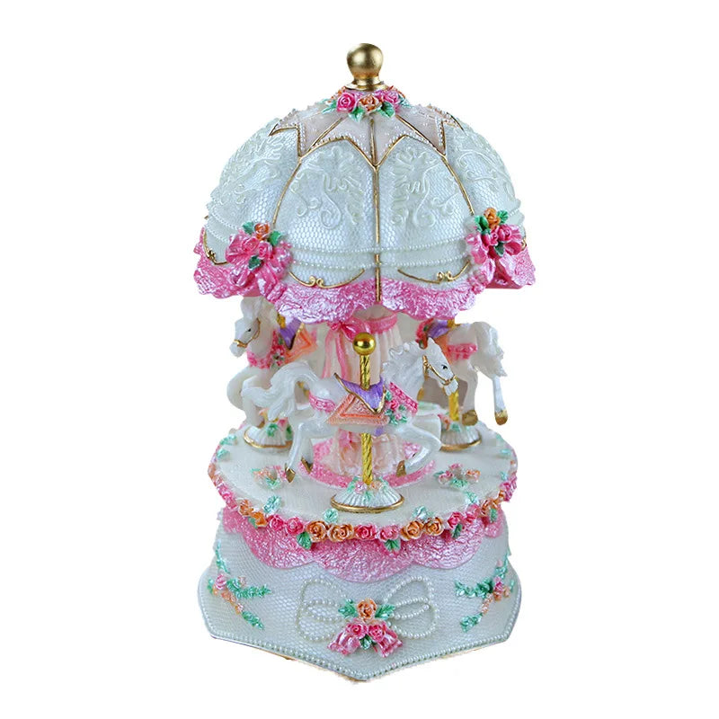 Music Box Carousel Crystal Ball Music Box Children's Birthday Gift for Girls Girlfriends Birthday Gift Music Box Oasis Select