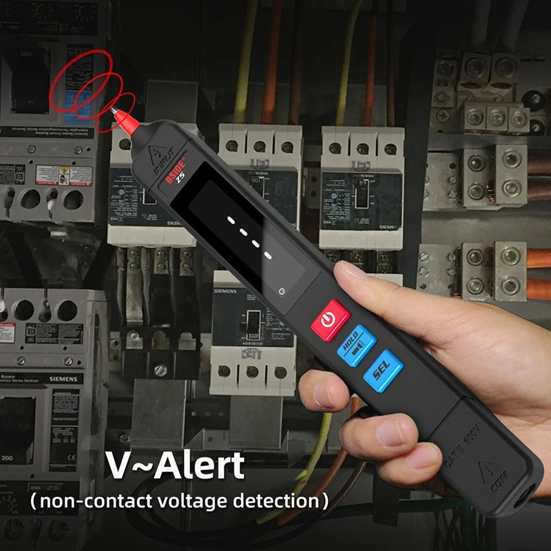 WISH BSIDE Z2 AC Voltage Tester Leakage Detector Creepage Electric Pen Non-Contact Circuit Continuity 0-300V Black Oasis Select