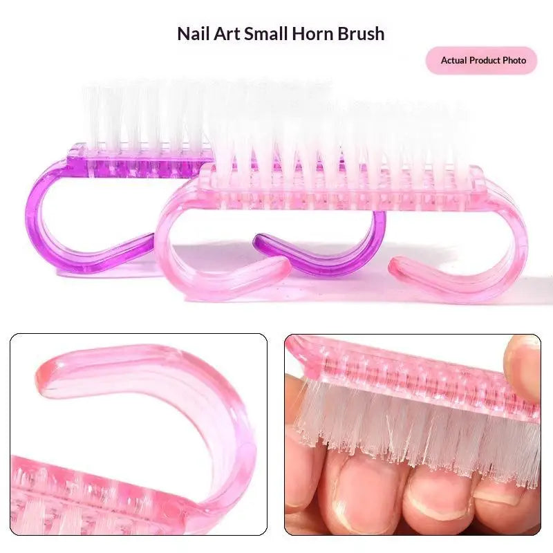 5Pcs Acrylic Nail Art Brush Set, Soft Plastic Dust Cleaning Brushes for Removing Nail Powder and Residues Oasis Select