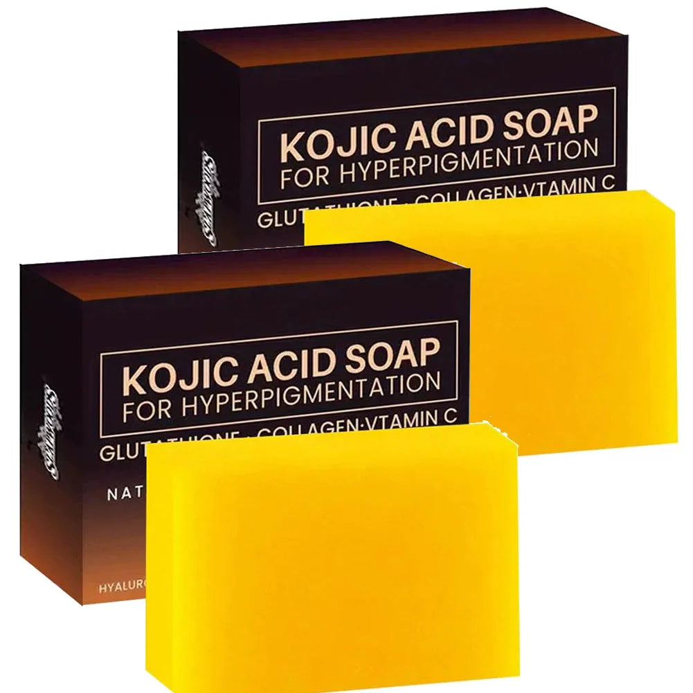 3.53oz Kojic Acid Soap Handmade Soap, rich in collagen and vitamin C, suitable for washing face and daily hand washing Oasis Select 2PCS