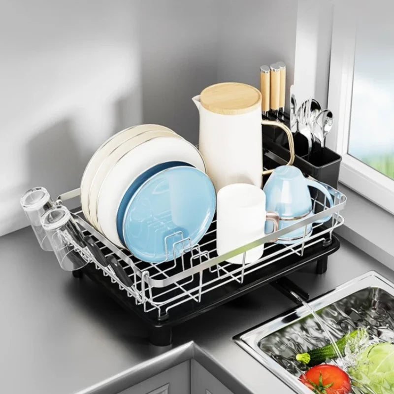Stainless Steel Dish Storage Rack Bowl Rack Kitchen Sink Shelf Drain Basket Household Tableware Bowl Rack Oasis Select