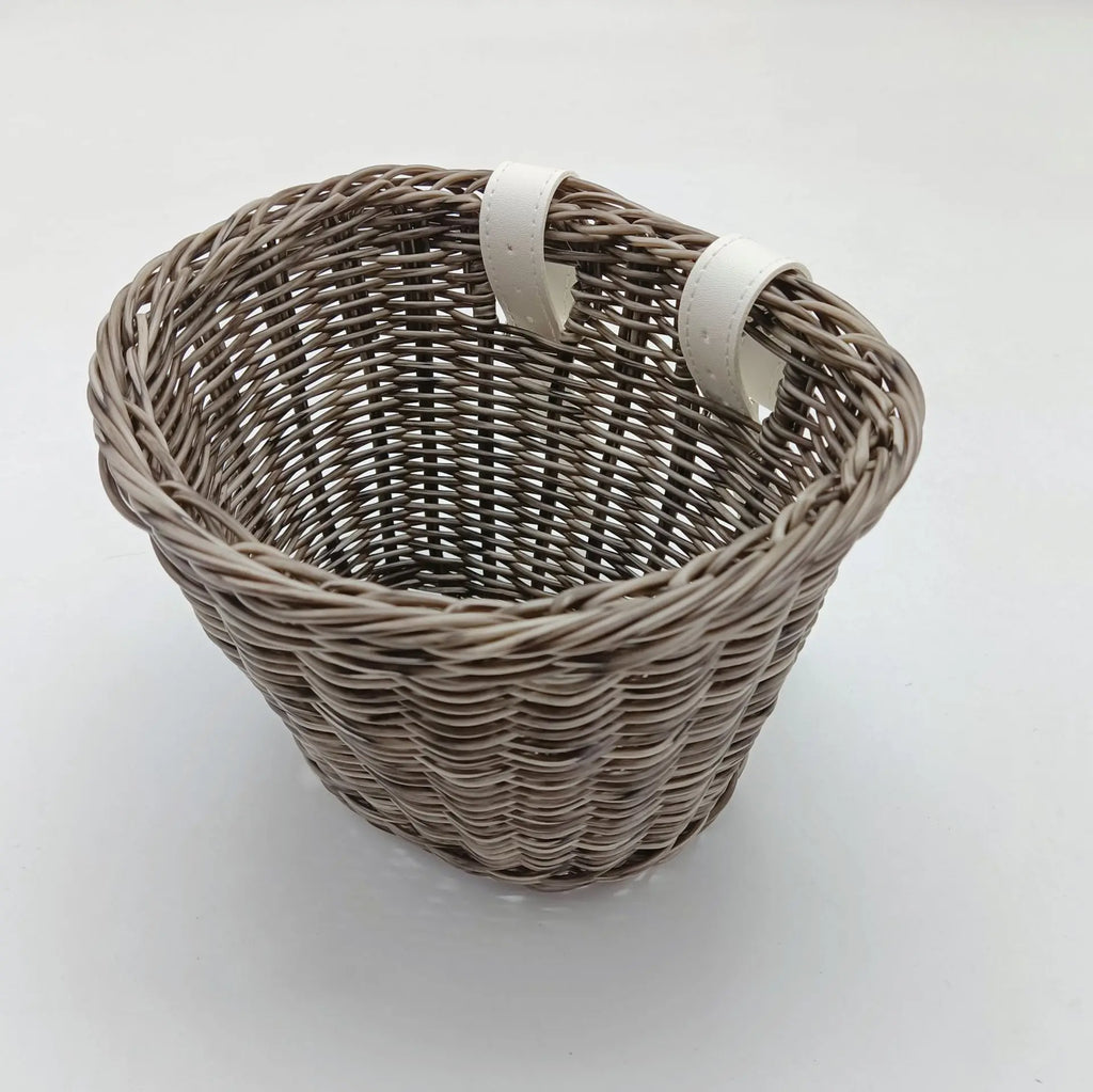 Eco-friendly Woven Rattan Baskets - Fit Scooters Baby Walkers Children's Bikes & Electric Vehicles Multiple Sizes Rattan Basket Oasis Select Retrocolor21x17x16CM