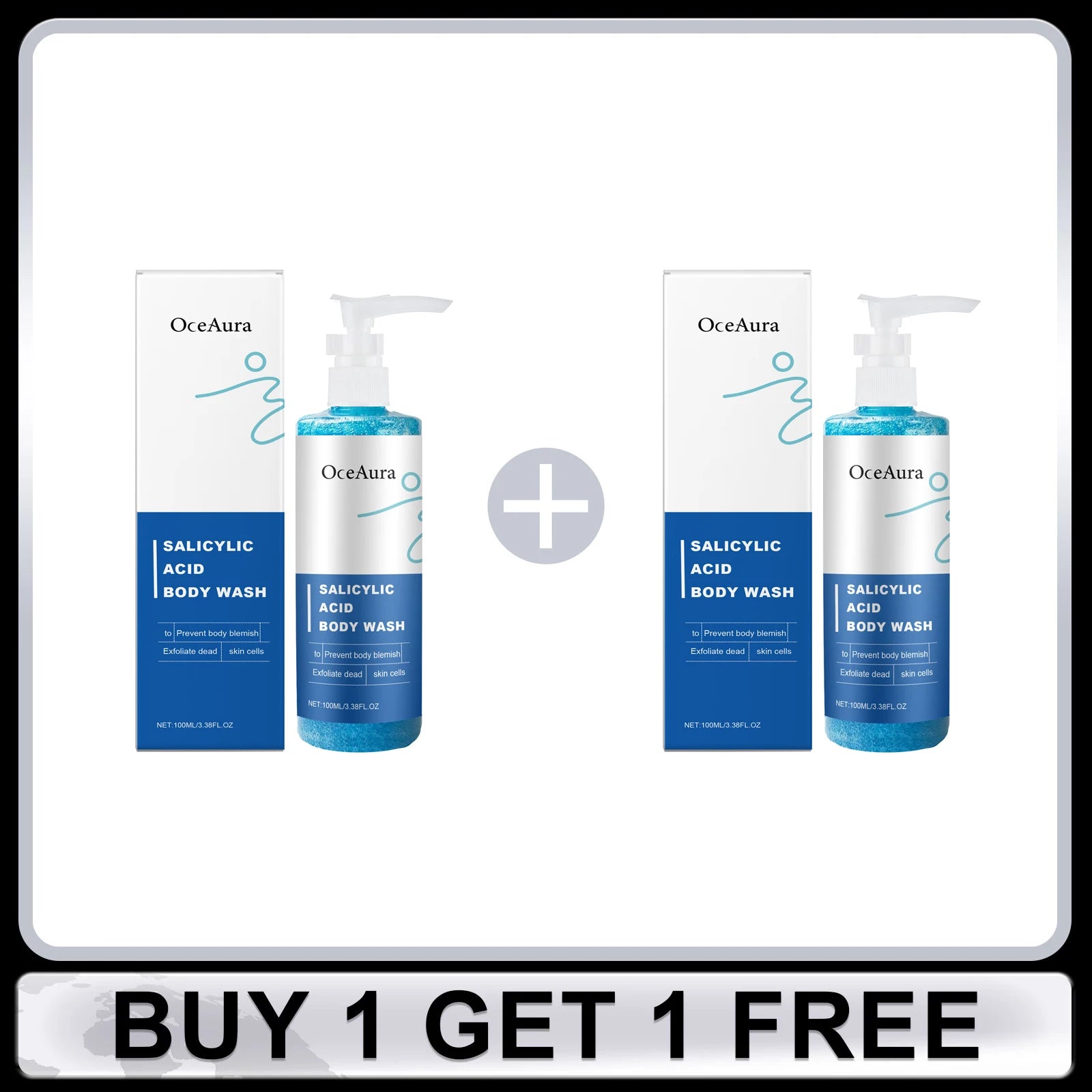 Salicylic Acid Body Wash Anti Acne Exfoliator Remove Dead Skin Brightening Shrink Pores Oil Control Smoothing Nourish Shower Gel Oasis Select Buy 1 Get 1 Free