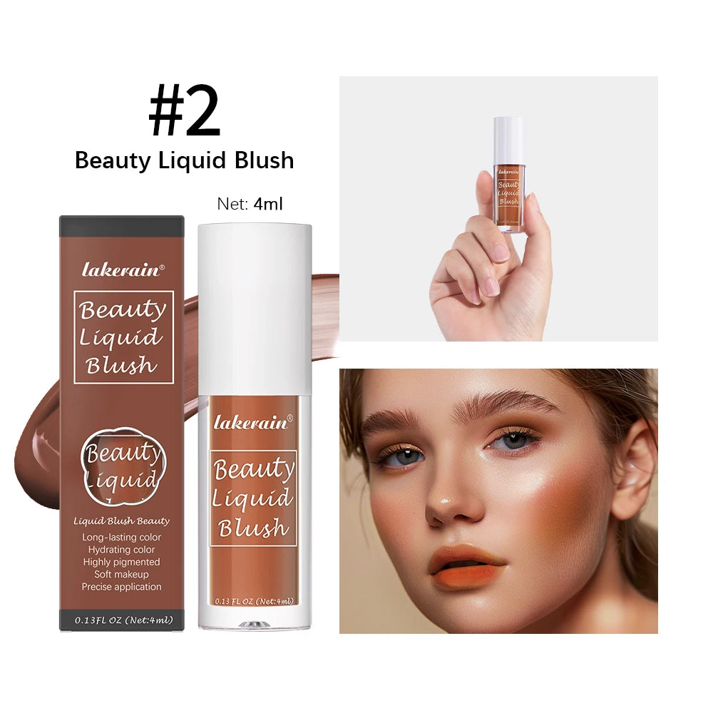 Beauty Liquid Blush Lipstick Blush Eyes Cheek Blusher Waterproof Mositure Face Contour Shadow Liquid Lip Gloss Plump Makeup Oasis Select Color 2